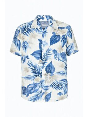 Zara Man Tropical Floral Short Sleeve Button-Down Shirt (SKU#1159)